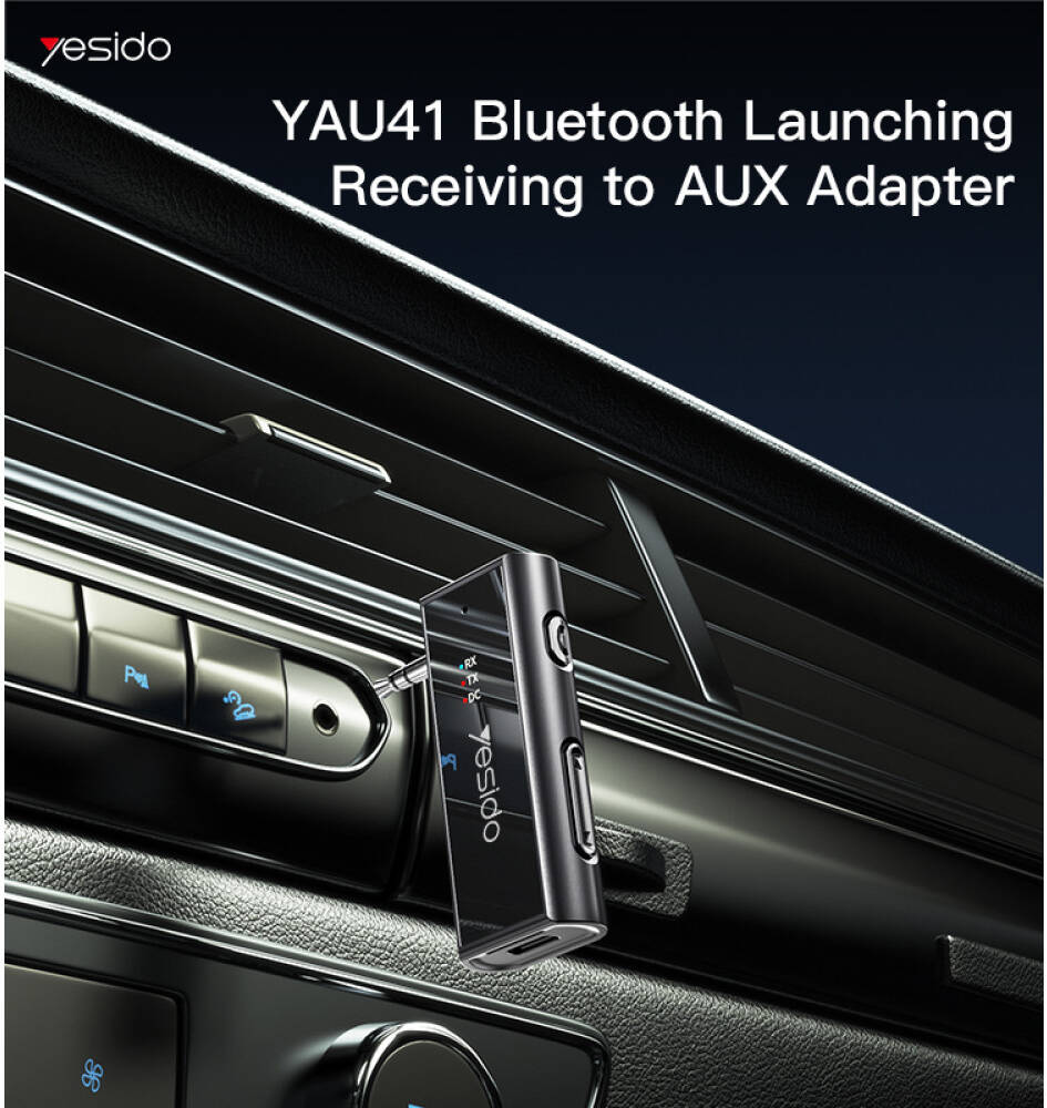 Yesido YAU41 Bluetooth 5.1 Audio Adapter – 2-in-1 Transmitter & Receiver with AUX and USB-C