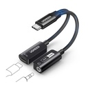 محول UGREEN USB-C إلى صوت 3.5 ملم مع شحن أسود