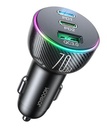 Joyroom JR-CL26 70W Triple-Port Car Charger — 2x USB-C PD + USB-A, Black